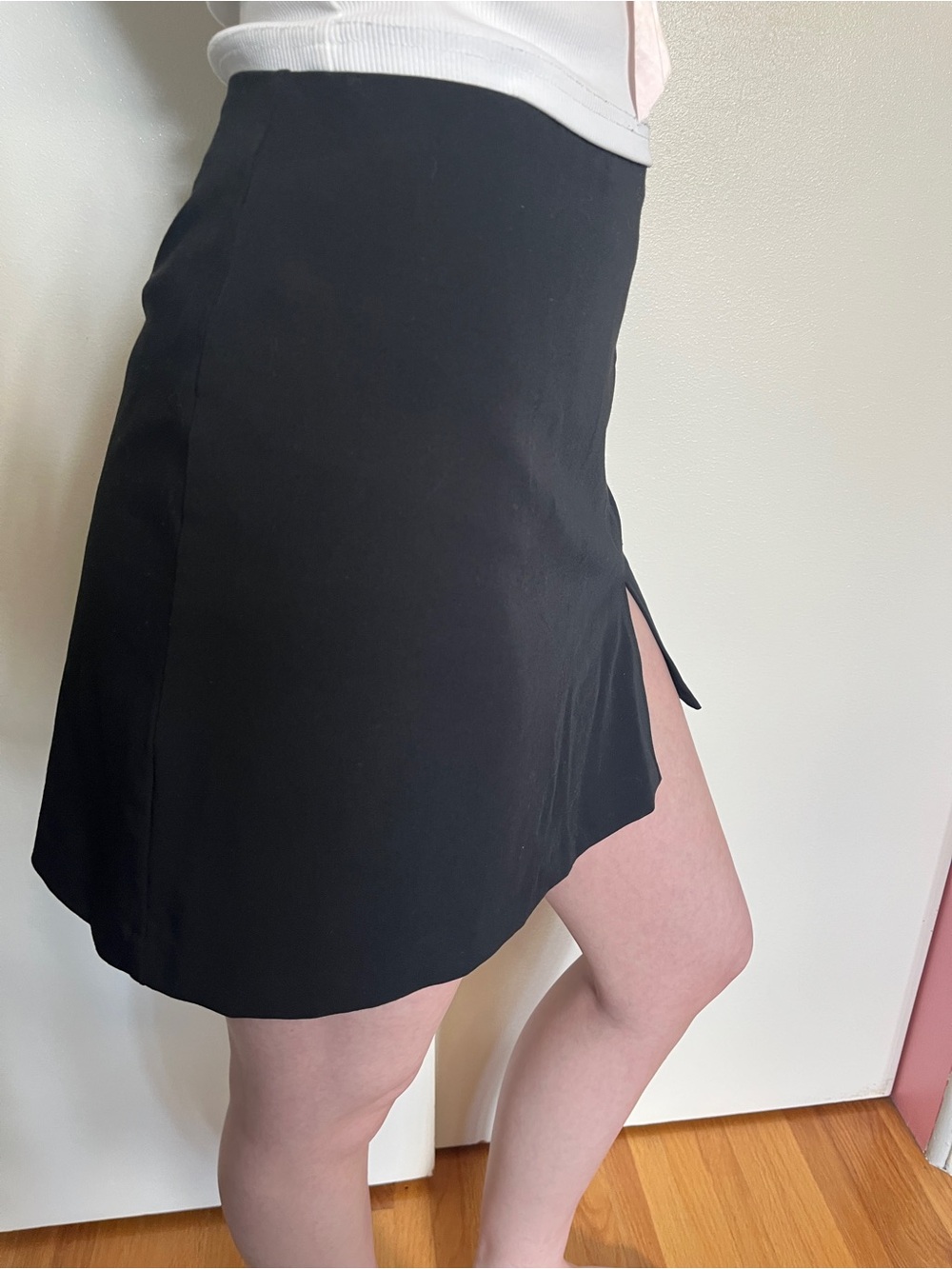Sunday Best Black Mini Skirt with Side Slit